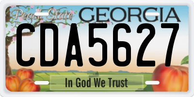 GA license plate CDA5627