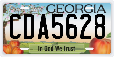 GA license plate CDA5628