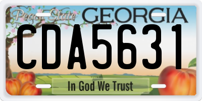 GA license plate CDA5631