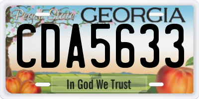 GA license plate CDA5633