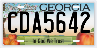 GA license plate CDA5642