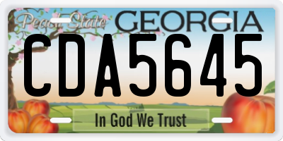 GA license plate CDA5645