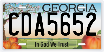 GA license plate CDA5652