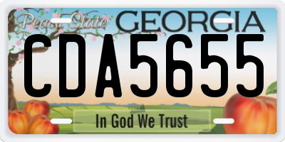 GA license plate CDA5655