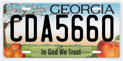 GA license plate CDA5660
