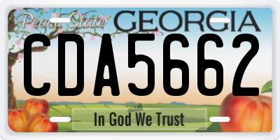 GA license plate CDA5662