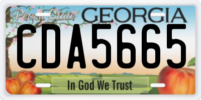 GA license plate CDA5665