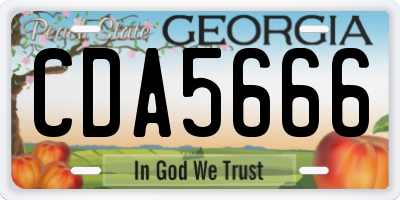 GA license plate CDA5666