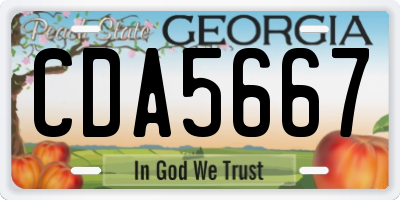 GA license plate CDA5667