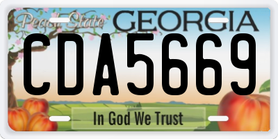 GA license plate CDA5669