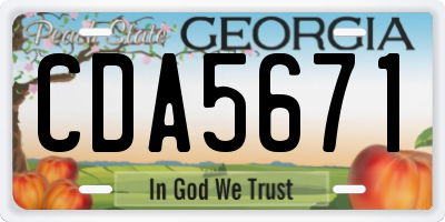 GA license plate CDA5671