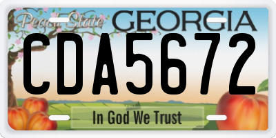 GA license plate CDA5672