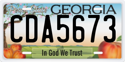 GA license plate CDA5673