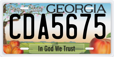 GA license plate CDA5675