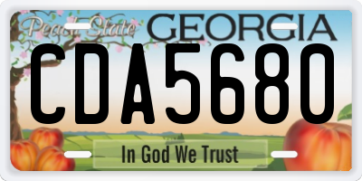 GA license plate CDA5680