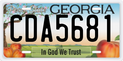 GA license plate CDA5681