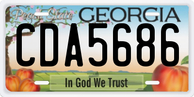 GA license plate CDA5686