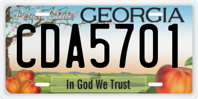 GA license plate CDA5701