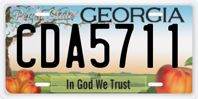 GA license plate CDA5711