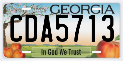 GA license plate CDA5713
