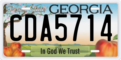 GA license plate CDA5714