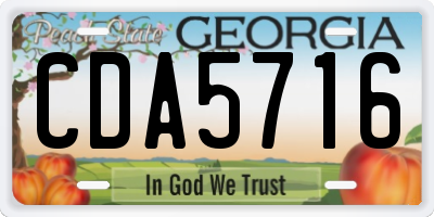 GA license plate CDA5716