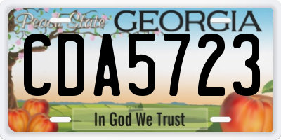 GA license plate CDA5723
