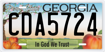 GA license plate CDA5724