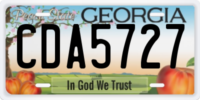 GA license plate CDA5727