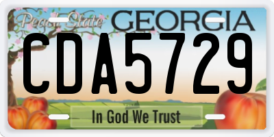 GA license plate CDA5729