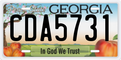 GA license plate CDA5731