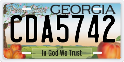 GA license plate CDA5742