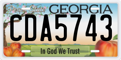 GA license plate CDA5743