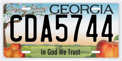 GA license plate CDA5744