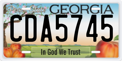 GA license plate CDA5745