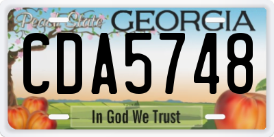 GA license plate CDA5748