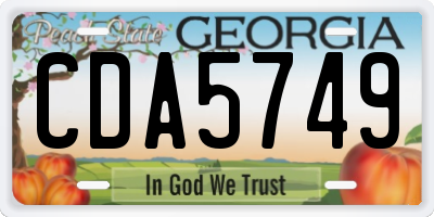 GA license plate CDA5749