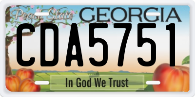 GA license plate CDA5751