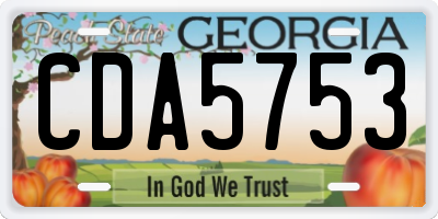 GA license plate CDA5753