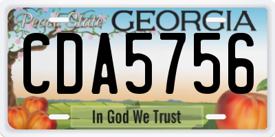 GA license plate CDA5756