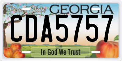 GA license plate CDA5757