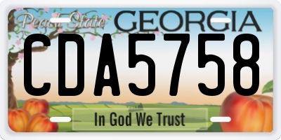 GA license plate CDA5758