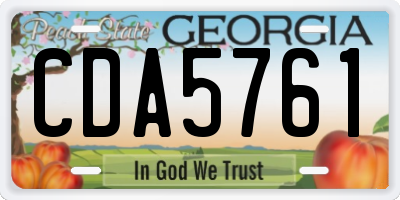 GA license plate CDA5761