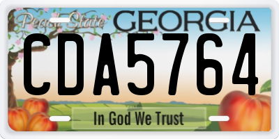 GA license plate CDA5764