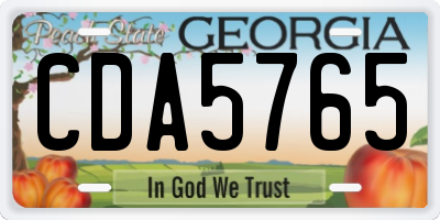 GA license plate CDA5765