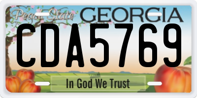GA license plate CDA5769