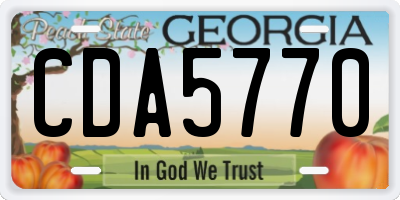 GA license plate CDA5770