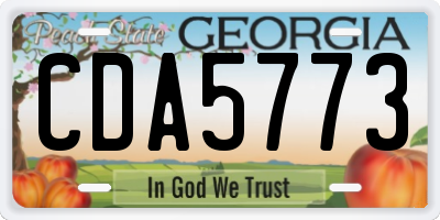 GA license plate CDA5773