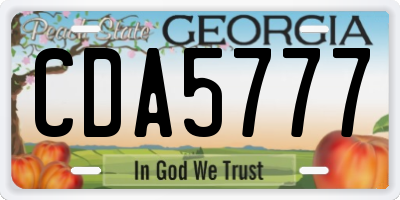GA license plate CDA5777