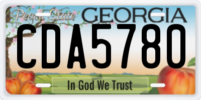 GA license plate CDA5780